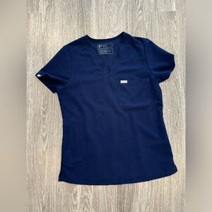 Figs Navy Scrub Top